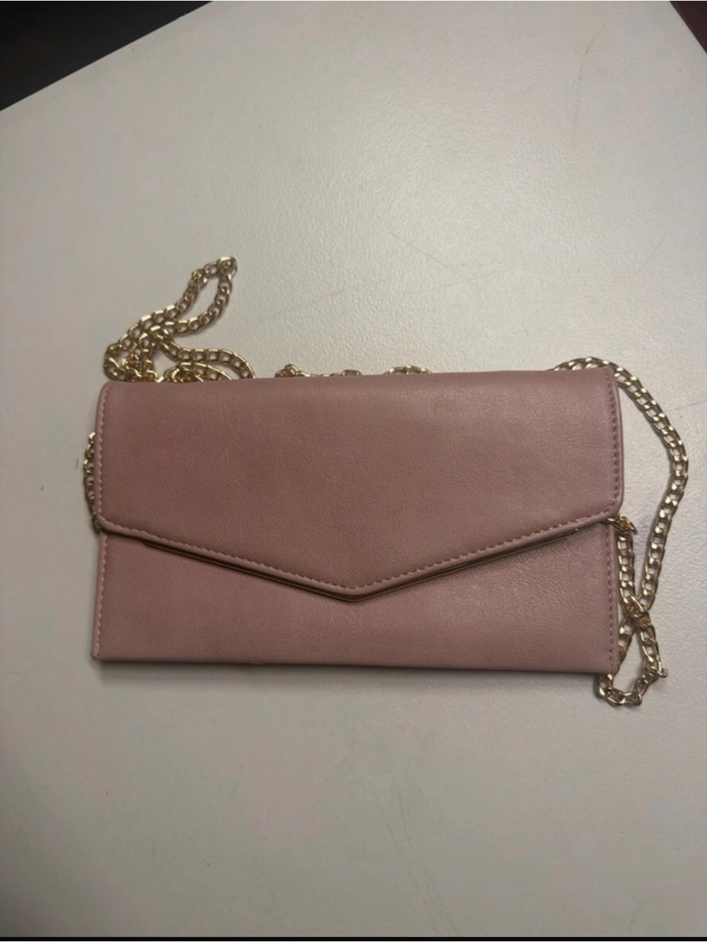 Women's Chain Strap Envelope Crossbody Bag - Blush Pink